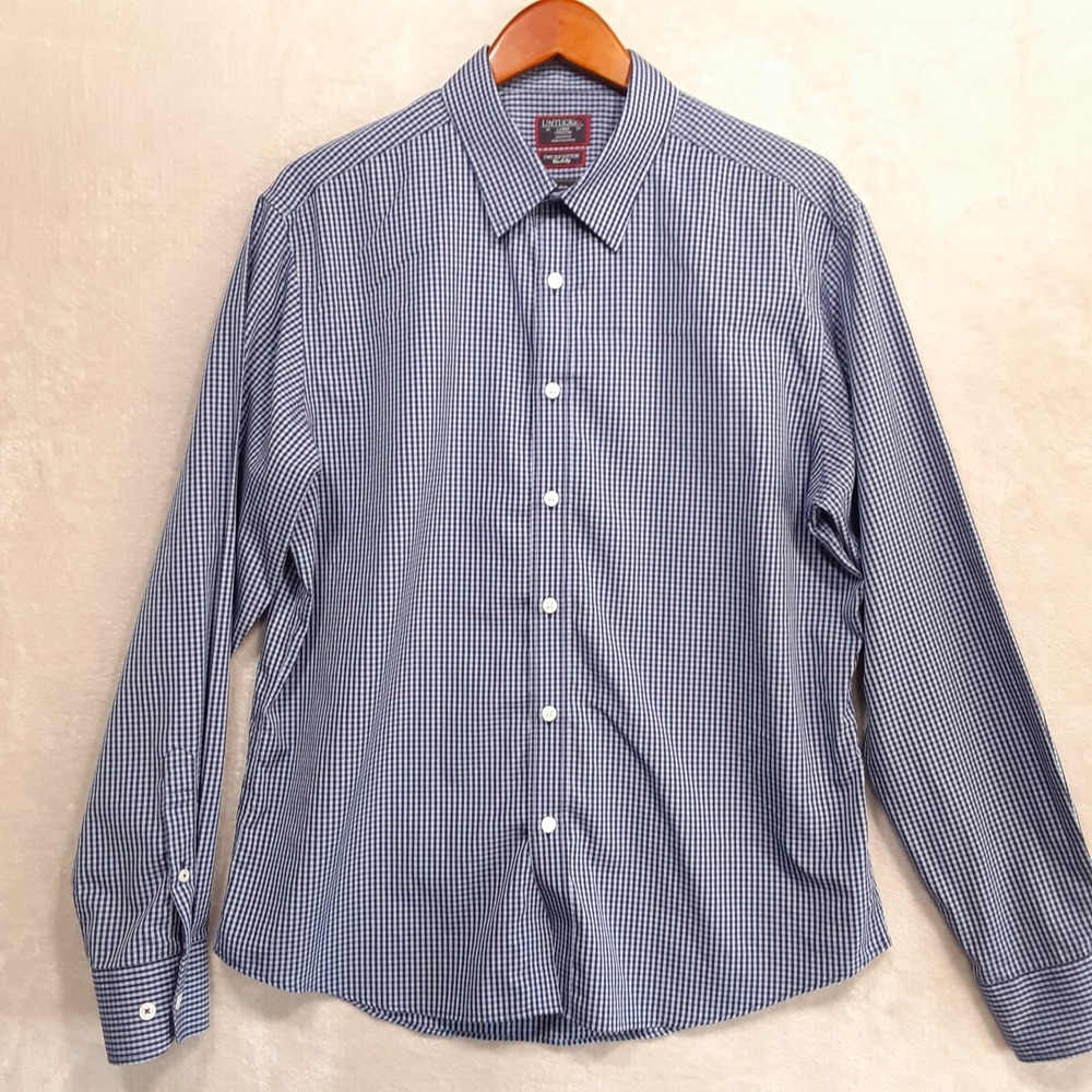Untuckit Mens Wrinkle Free Ls Button Up Shirt Sz.L/Blue Check/Vignoble Luxe